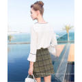 Spring White V-Neck Lovely Women′s Shirt